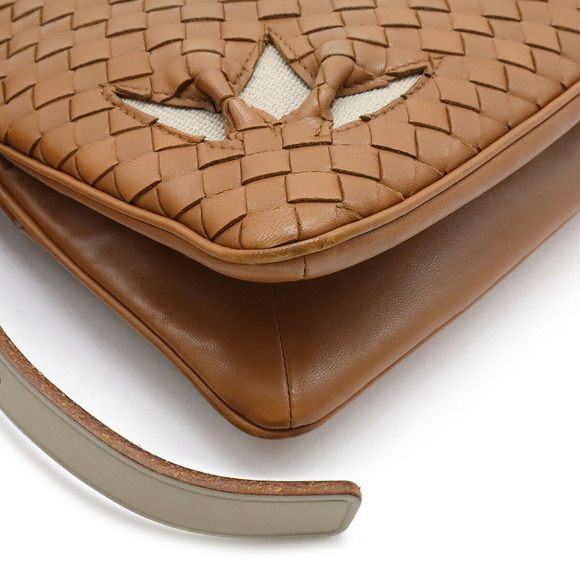 BOTTEGA VENETA Brown Leather Intrecciato Pochette Shoulder Bag - Picture 4 of 9